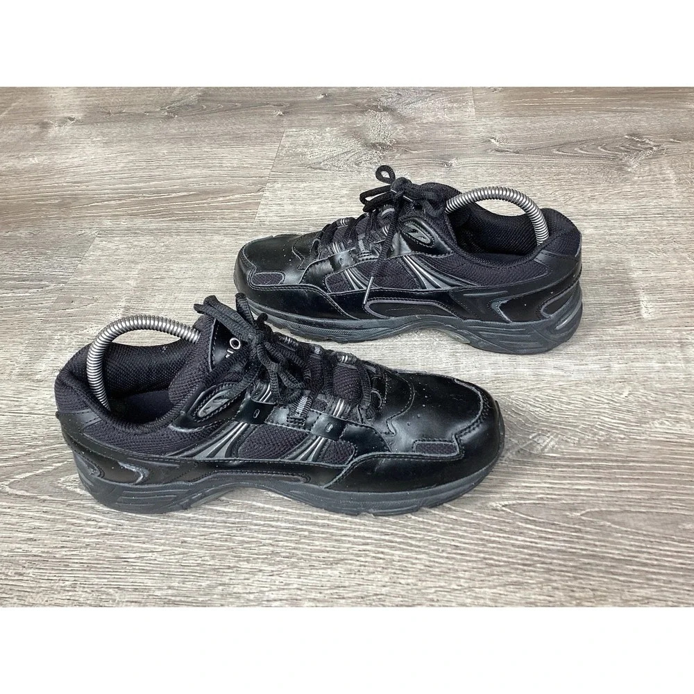Vionic 23Walk Sneakers Womens 9 Wide Black Walking Shoes Lace Up Low Top